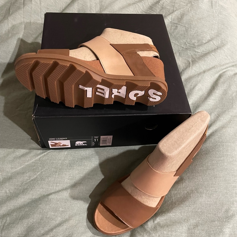 Women's Sorel Brown and Tan Sandals - Picture 4 of 5